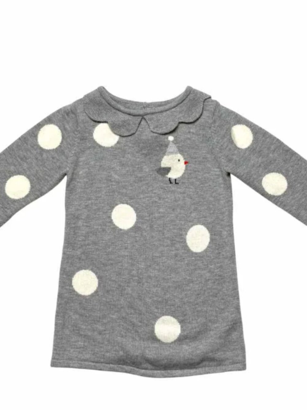 Jacadi Bird Polka Dot Print Sweater Dress 18M